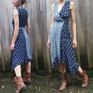 Anthropologie Faux Wrap Dress/ Handkerchief Dress